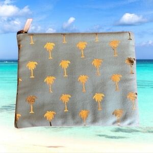Olive & Hill Canvas makeup bags The Good Stuff Palm trees gold light sag…